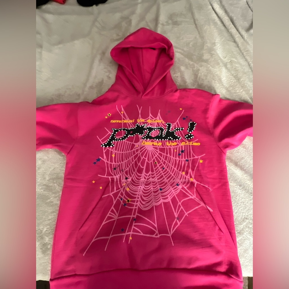 Pink punk spider hoodie *used*